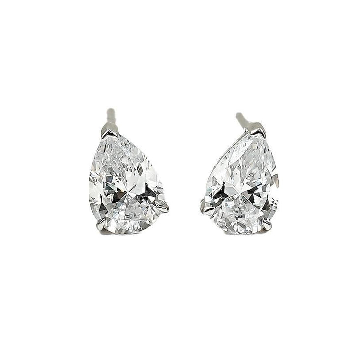 Pure Teardrop S925 Silver Moissanite Teardrop Stud Earrings