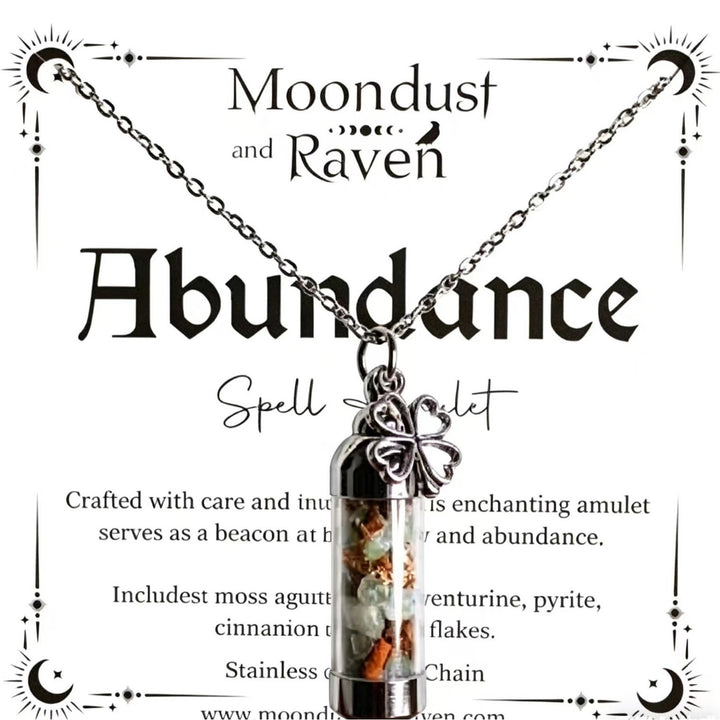 Moondust Raven Witchy Spell Jar Amulet Necklace