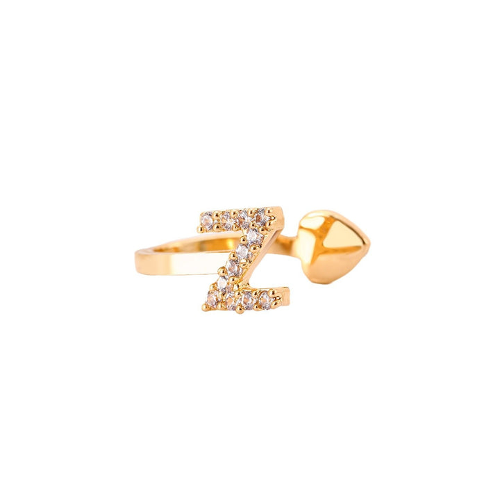 Trendy Minimalist CZ Initial Ear Cuffs / Studs