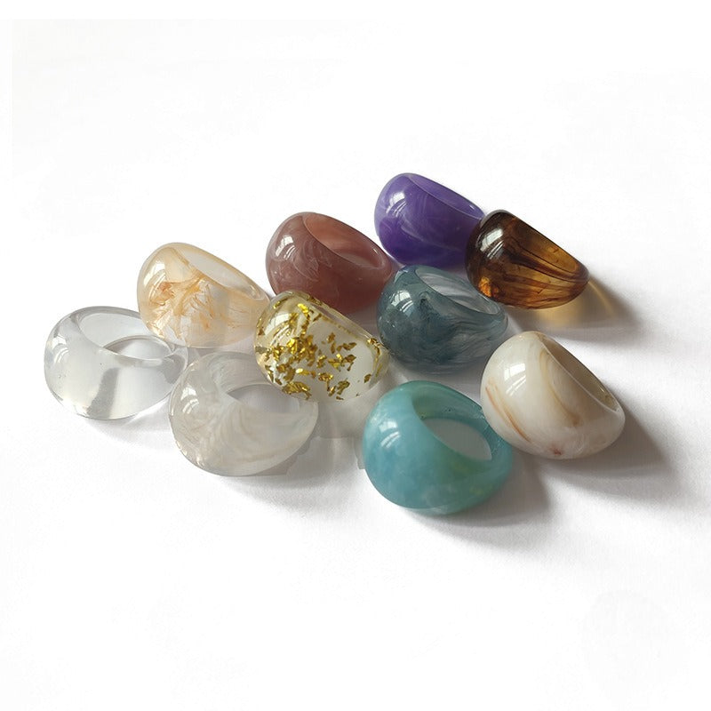 Chunky High-Gloss Resin Dome Ring