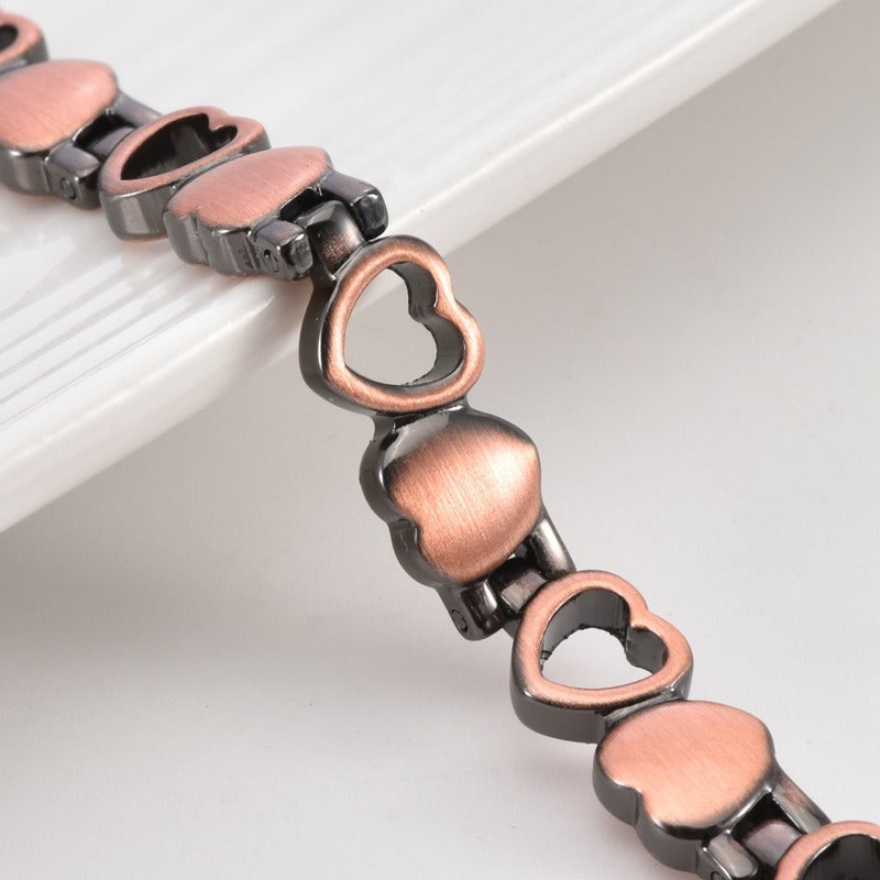 Love & Wellness Pure Copper Magnetic Heart Chain Bracelet