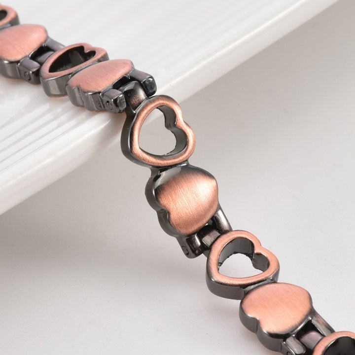 Love & Wellness Pure Copper Magnetic Heart Chain Bracelet