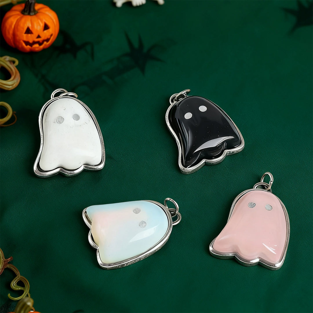 Adorable Ghost · Natural Crystal Ghost Pendant Necklace