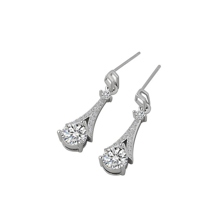 Moissanite Geometric Teardrop Pavé Stud Earrings