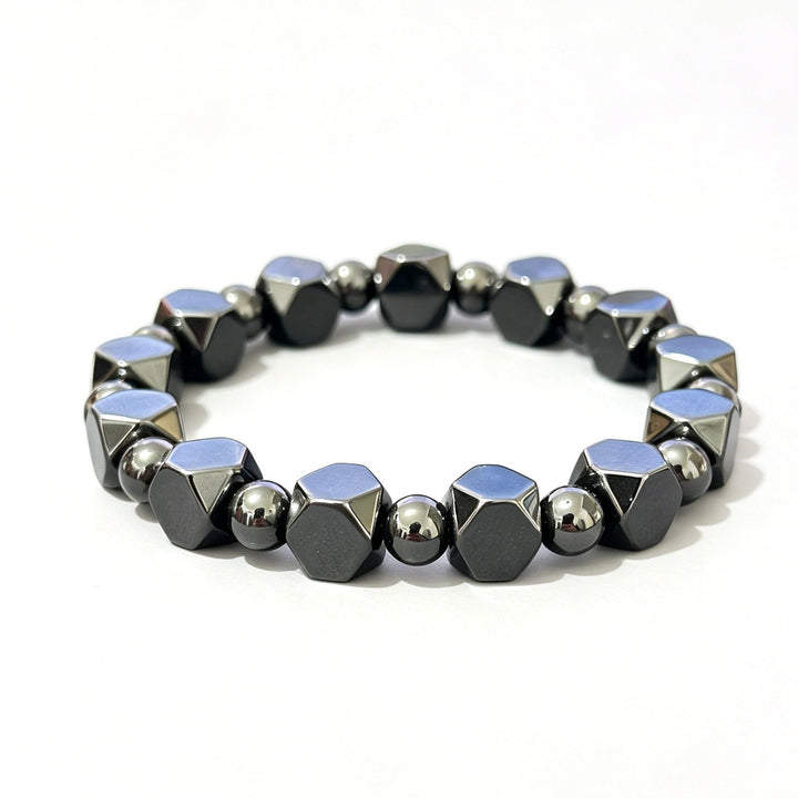 Shield of Energy Natural Hematite Geometric Cut Protective Bracelet