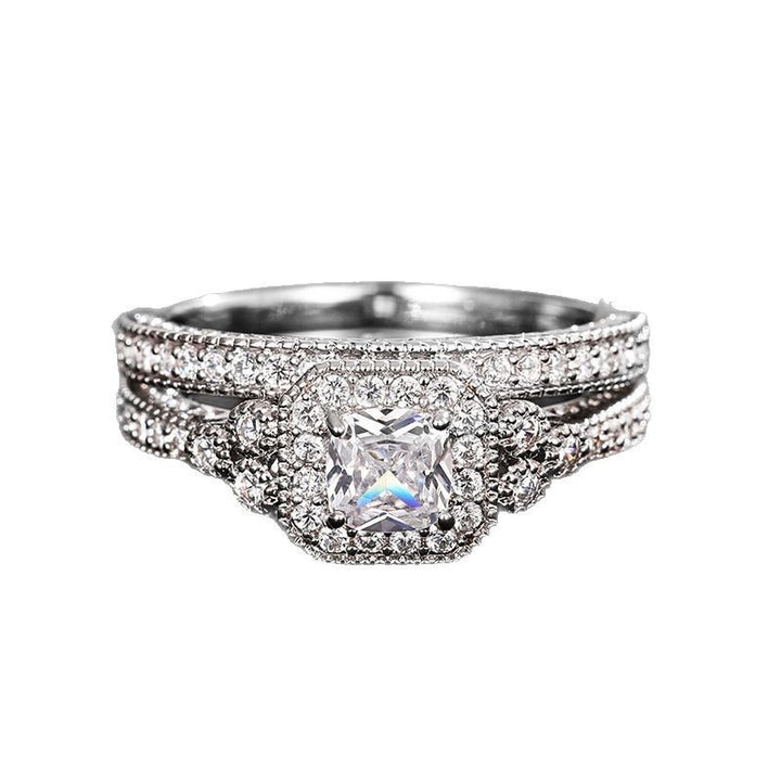 Luxe Diamond Duo Three-Tone Paved Ring Set