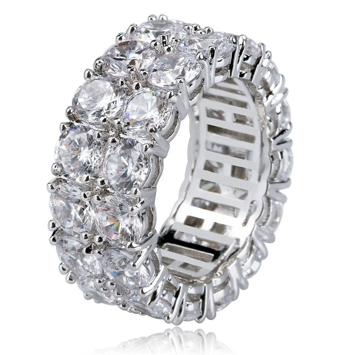 「Dual Row Sparkle」Elastic Full-Set Eternity Ring