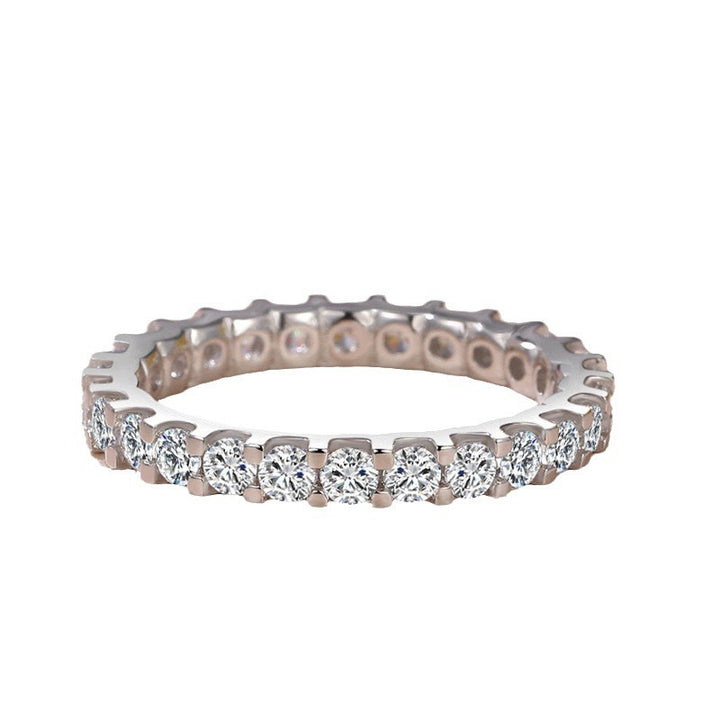 Stellar Eternity S925 Sterling Silver Pave Diamond Eternity Band Timeless Sparkle Everyday Elegance