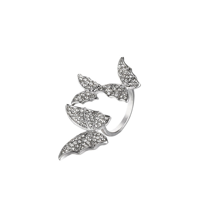 Butterfly Whisper S925 Silver Pave Open Ring