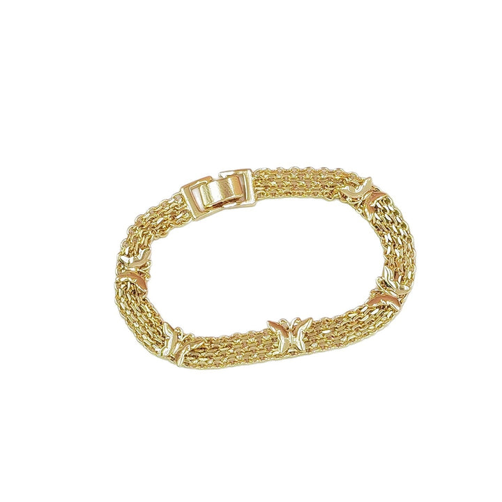 Butterfly Glow 18K Gold White Gold Multi-Layer Woven Bracelet