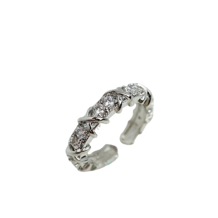 Vine winding diamond inlaid open ring