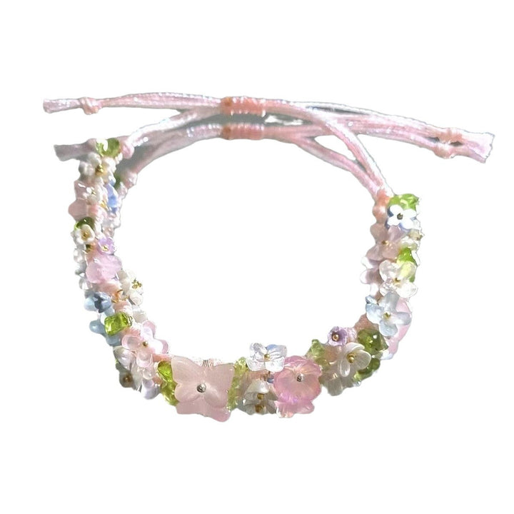 Spring Garden Handmade Beaded Flower Bracelet