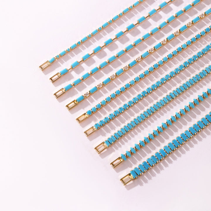 Turquoise Breeze Natural Baguette Turquoise Tennis Bracelet