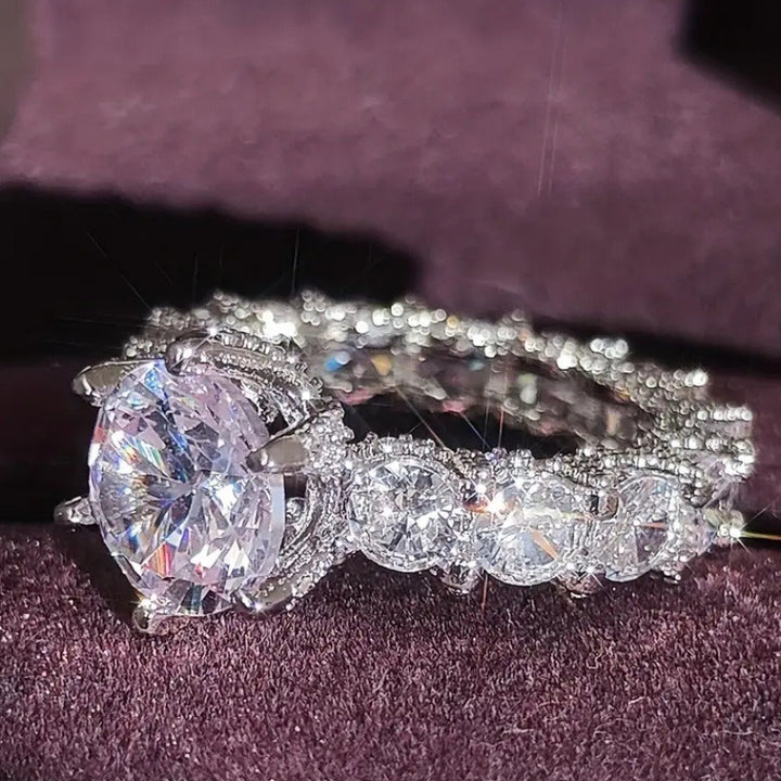 Brilliant Simulated Diamond Stacking Ring