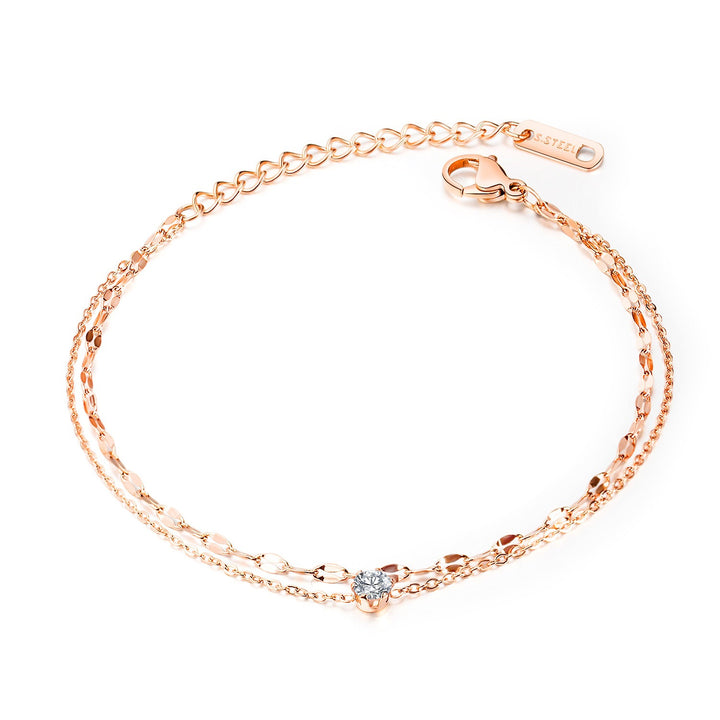 Starlight Shimmer 18K Gold Layered Moissanite Anklet
