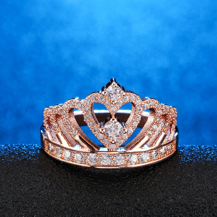 Royal Tiara Pave Diamond Crown Ring