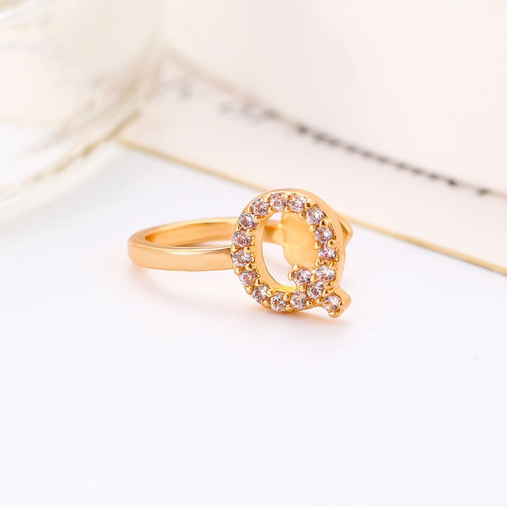 Trendy Minimalist CZ Initial Ear Cuffs / Studs