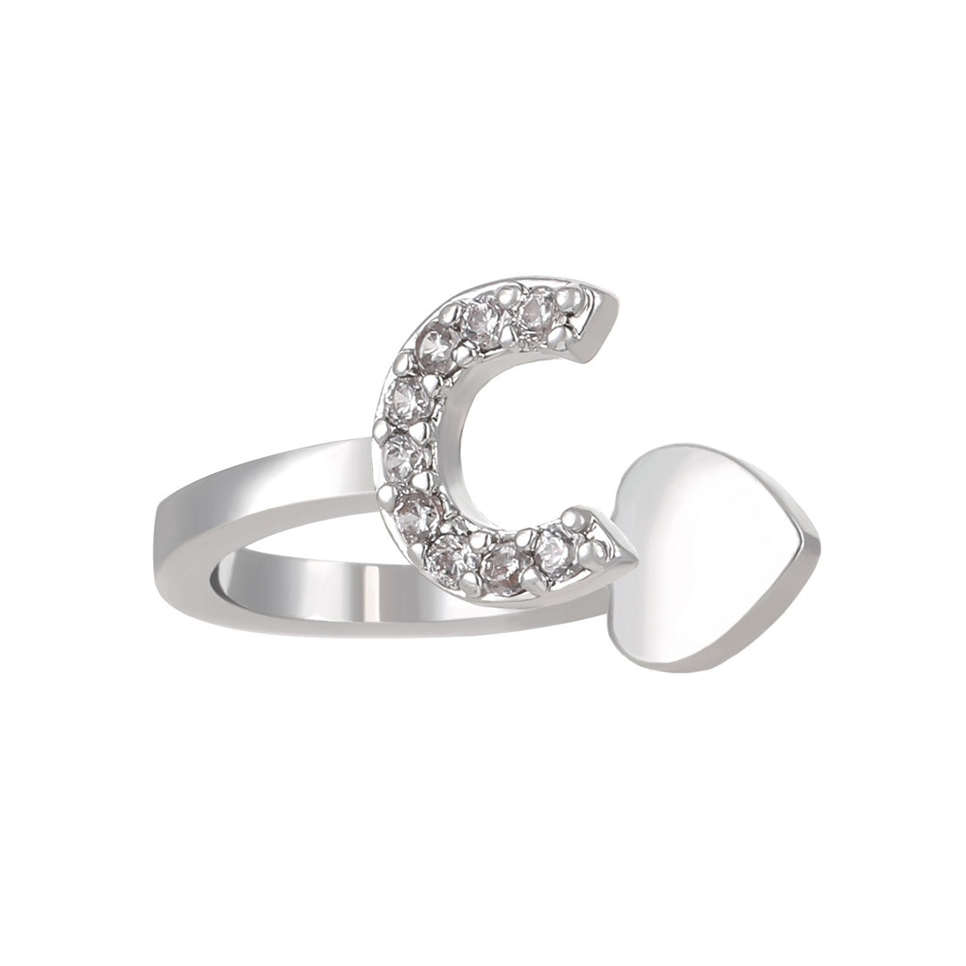 Trendy Minimalist CZ Initial Ear Cuffs / Studs