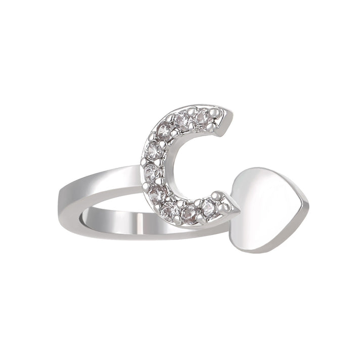 Trendy Minimalist CZ Initial Ear Cuffs / Studs
