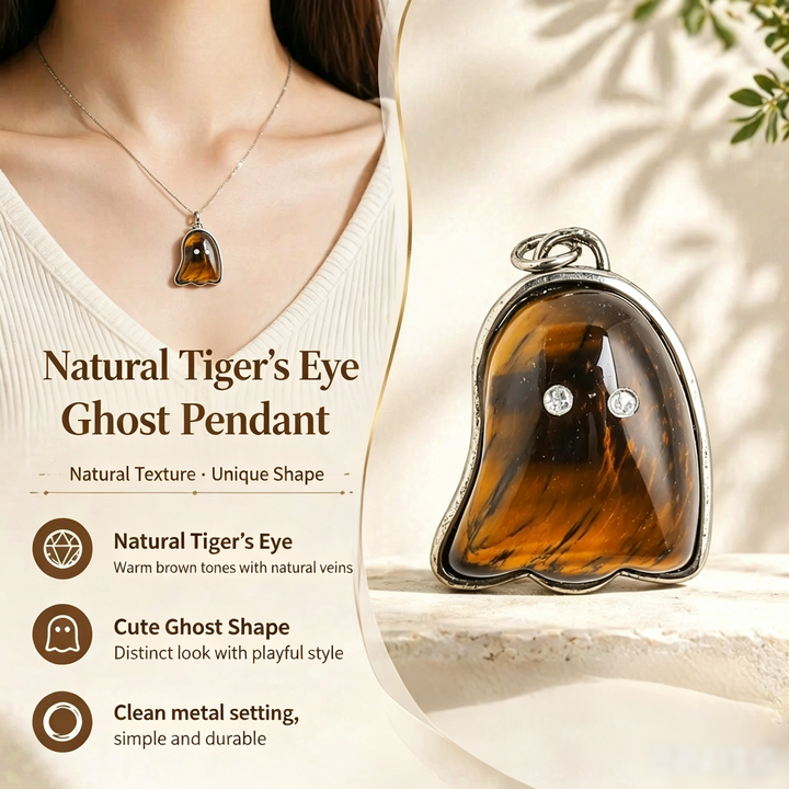Adorable Ghost · Natural Crystal Ghost Pendant Necklace