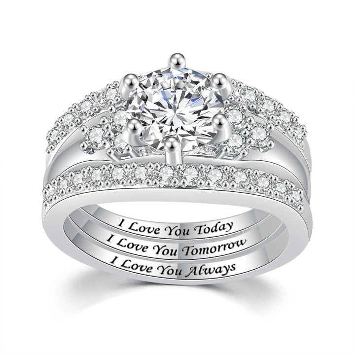 Vows of Love · Triple-Layer Interlocking Stackable Ring Set