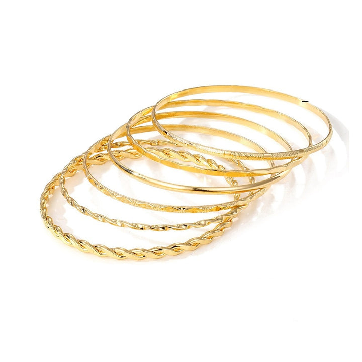Gold & Silver Vintage Twisted & Geometric Stackable Bangle Set