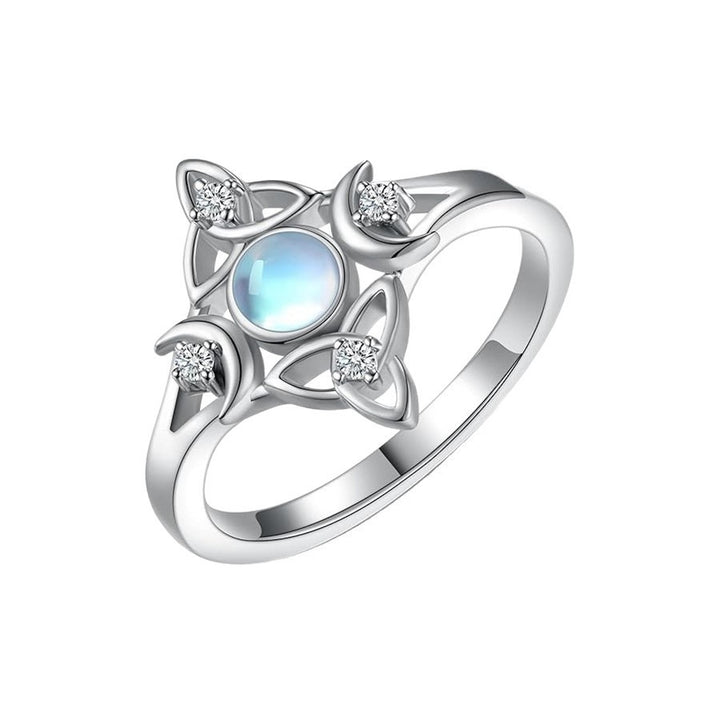 Vintage Witchy Moonstone Celtic Knot Ring