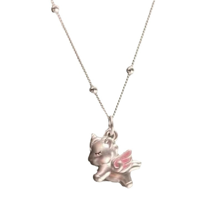 S925 Silver Flying Unicorn Necklace