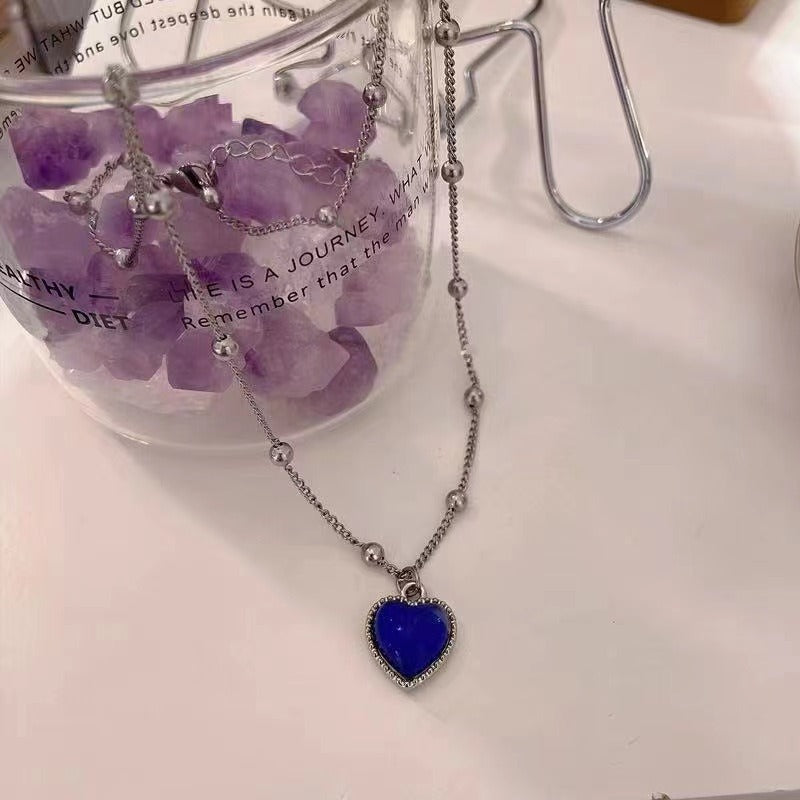 S925 Silver Color-Changing Heart Necklace Temperature Sensing Magic Pendant Bracelet