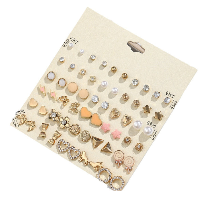 30-Piece Stud Earring Set Mix & Match Stars, Flowers & Pearls