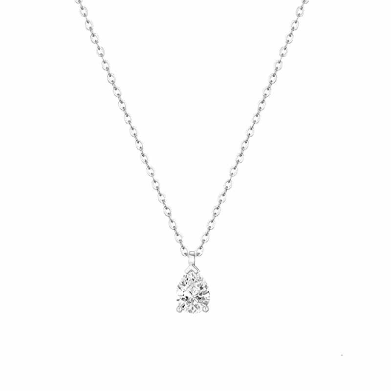 Classic Teardrop · S925 Sterling Silver Pear-Cut Solitaire Necklace