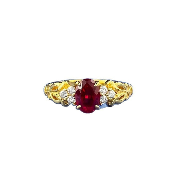 Vintage Vine · Ruby Zirconia Pavé Ring