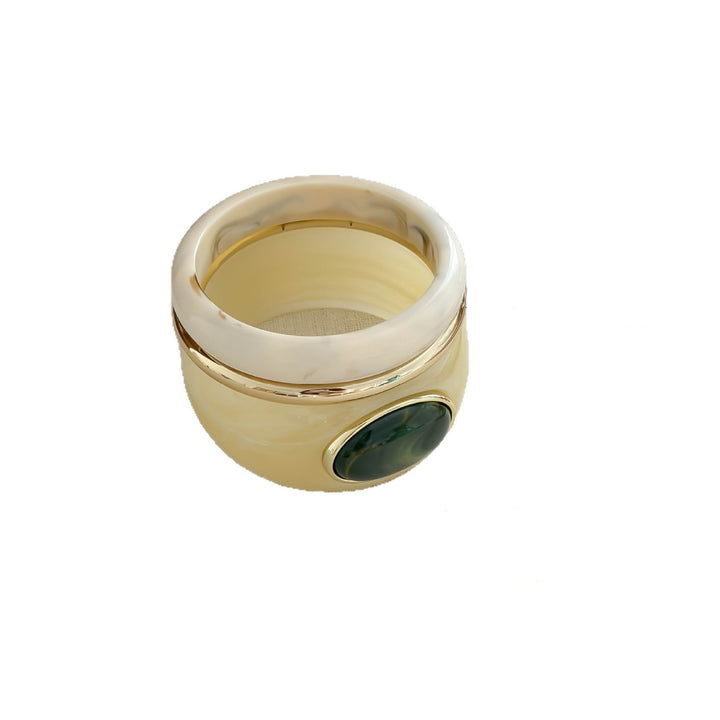 Vintage Gold Resin Gemstone 3-Piece Bangle Set