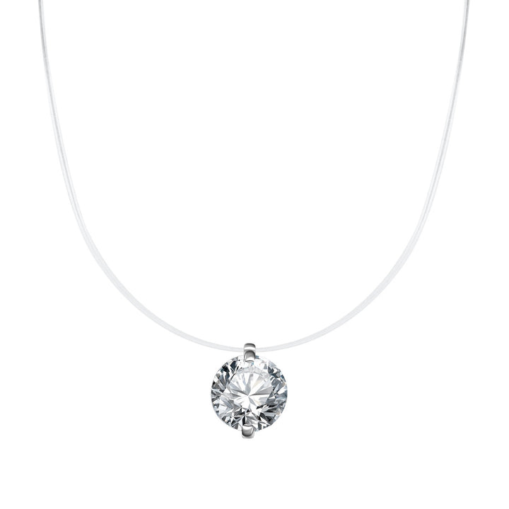 Mermaid's Tear Floating Diamond Ring & Necklace Minimalist Invisible Setting