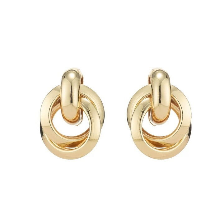 18K Gold & Silver Plated Polished Finish Minimalist Sculptural Knot Stud Earrings