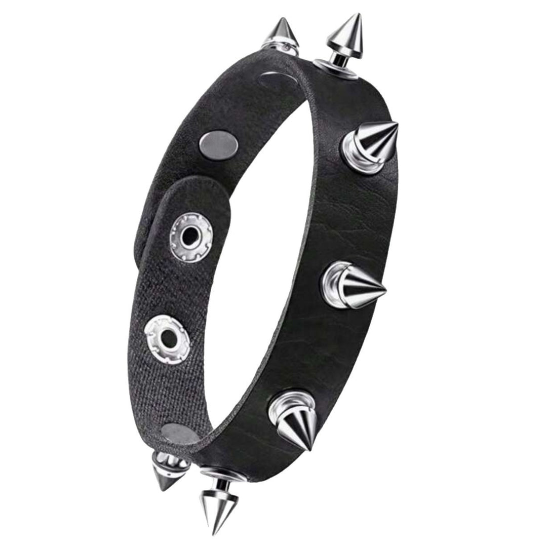 Vintage Rock Chic Studded Leather Bracelet Set