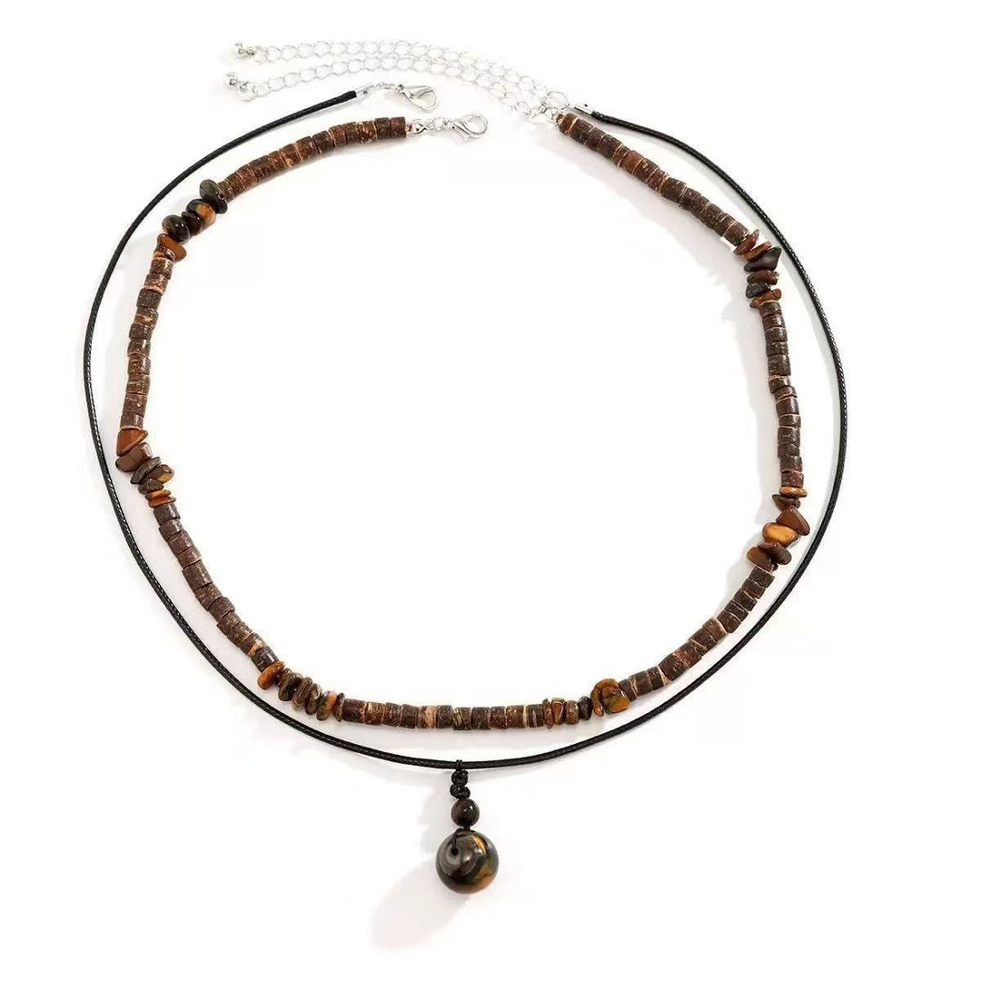 Boho Natural Tiger's Eye & Turquoise Necklace