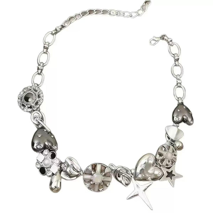 Y2K Sweet & Savage Silver Charm Necklace/Bracelet