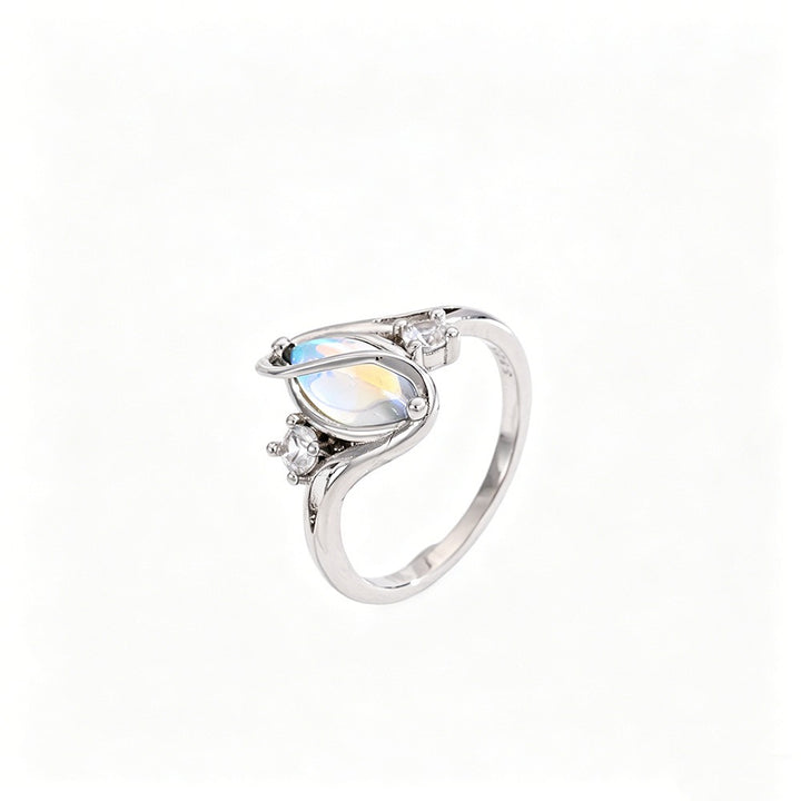 S925 Sterling Silver Rainbow Moonstone Ring | Balance Feminine Power | Spiritual Shield for Everyday