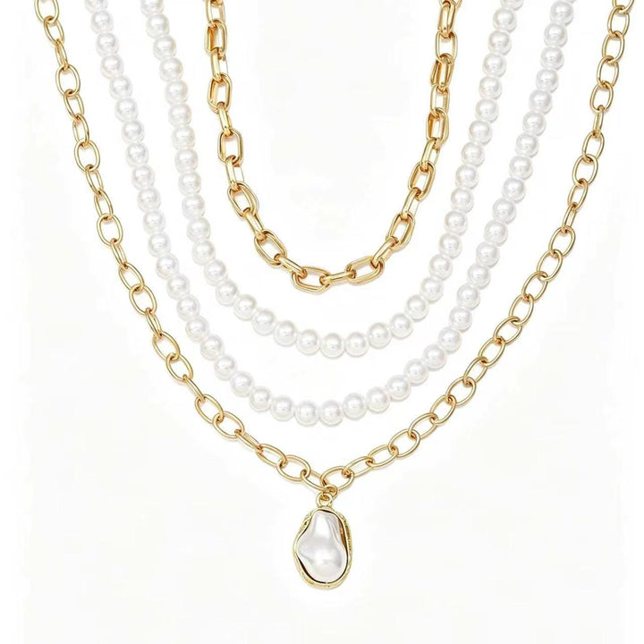 18K Gold Layered Pearl Necklace