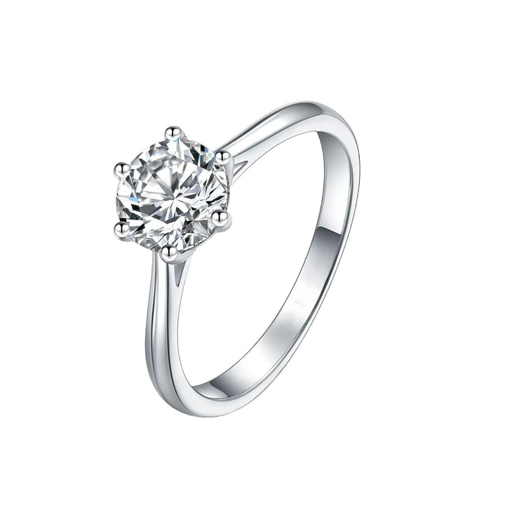 S925 Sterling Silver Classic 6-Prong Solitaire Ring Minimalist Everyday Jewelry | Perfect for Stacking