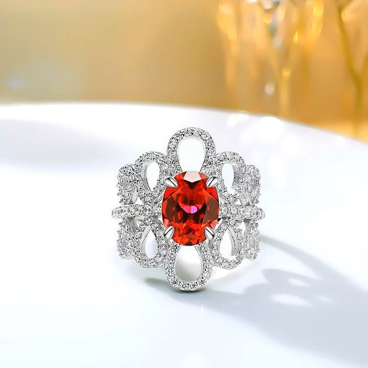 Vintage Blossom · Ruby Adjustable Ring