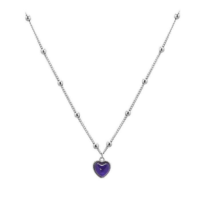 S925 Silver Color-Changing Heart Necklace Temperature Sensing Magic Pendant Bracelet