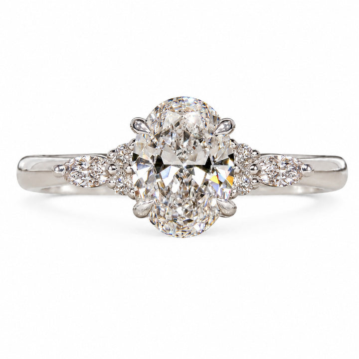 S925 Sterling Silver Classic Oval Cut Ring Vintage Elegant CZ Engagement Ring