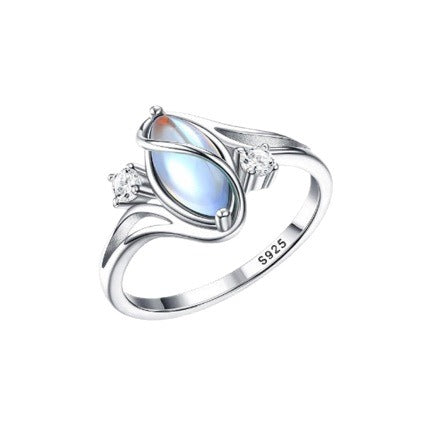 S925 Sterling Silver Rainbow Moonstone Ring | Balance Feminine Power | Spiritual Shield for Everyday