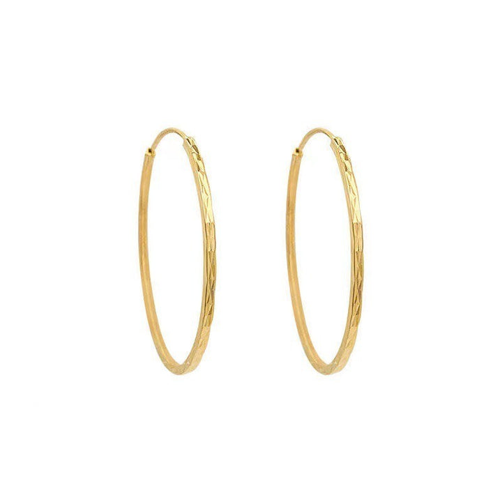 Classic Diamond-Cut Thin Hoop Earrings Minimalist Everyday Elegance