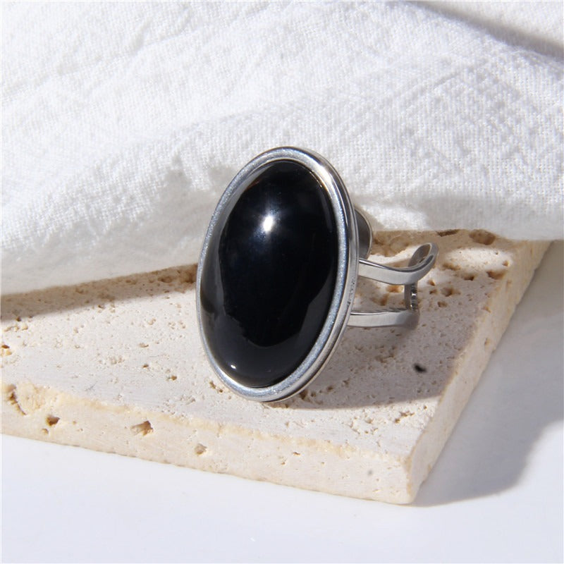 Vintage Natural Gemstone Open Ring