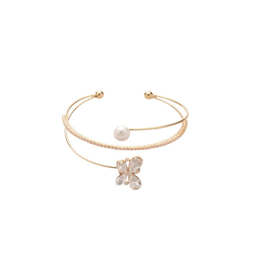 French Vintage Double-Layer Open Cuff Bracelet