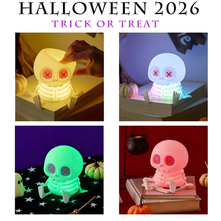Halloween Cute Skull Silicone Tap Lamp