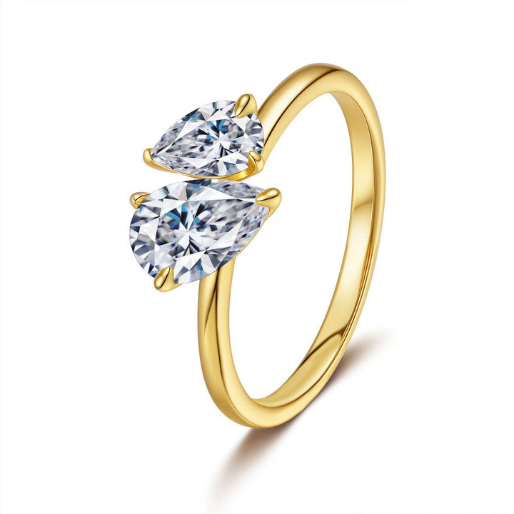 S925 Sterling Silver Toi et Moi Ring